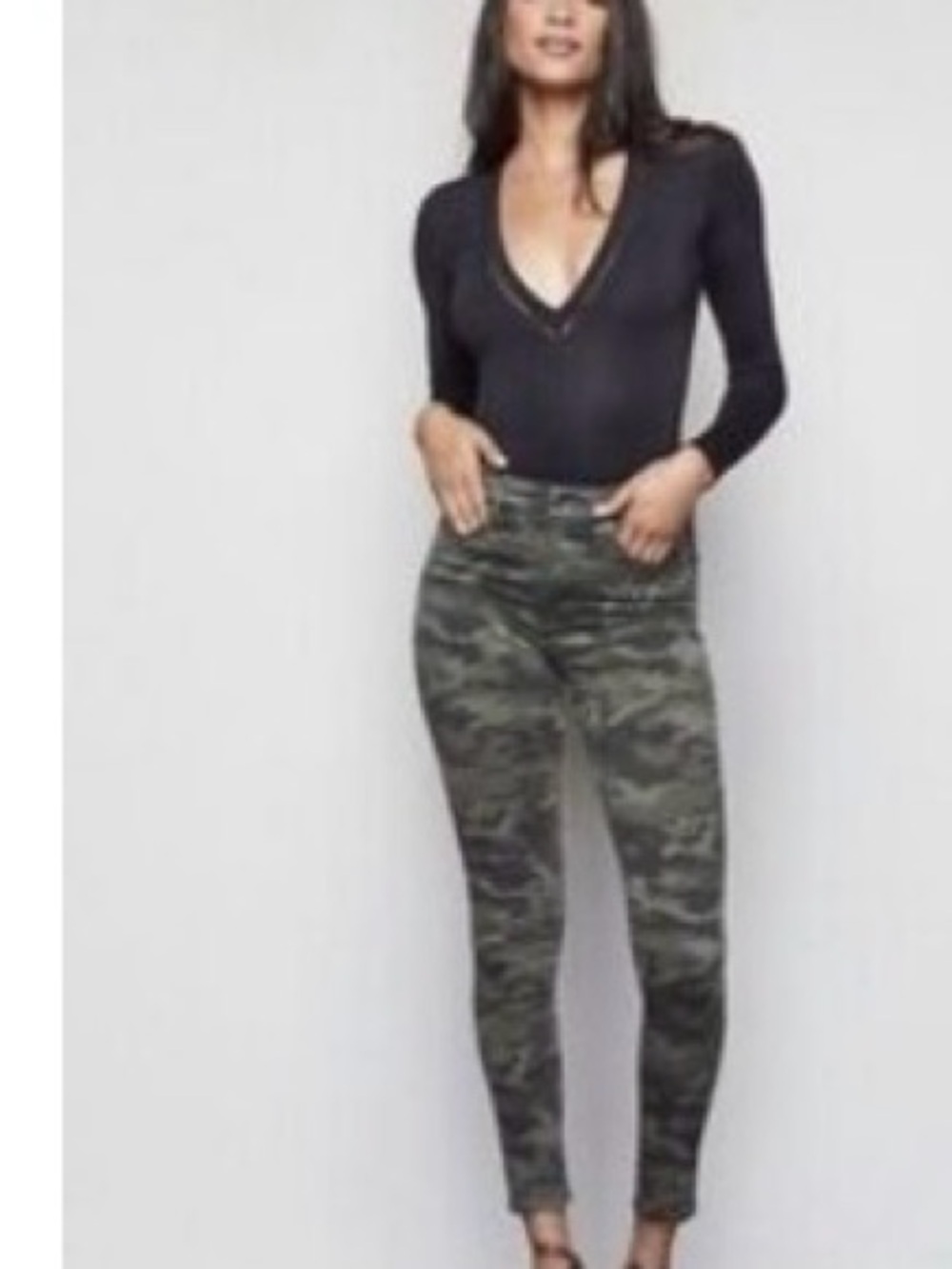 NWT Good American Good Waist sz women’s Camouflage skinny jeans - Olive